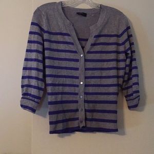 Gray and blue cardigan